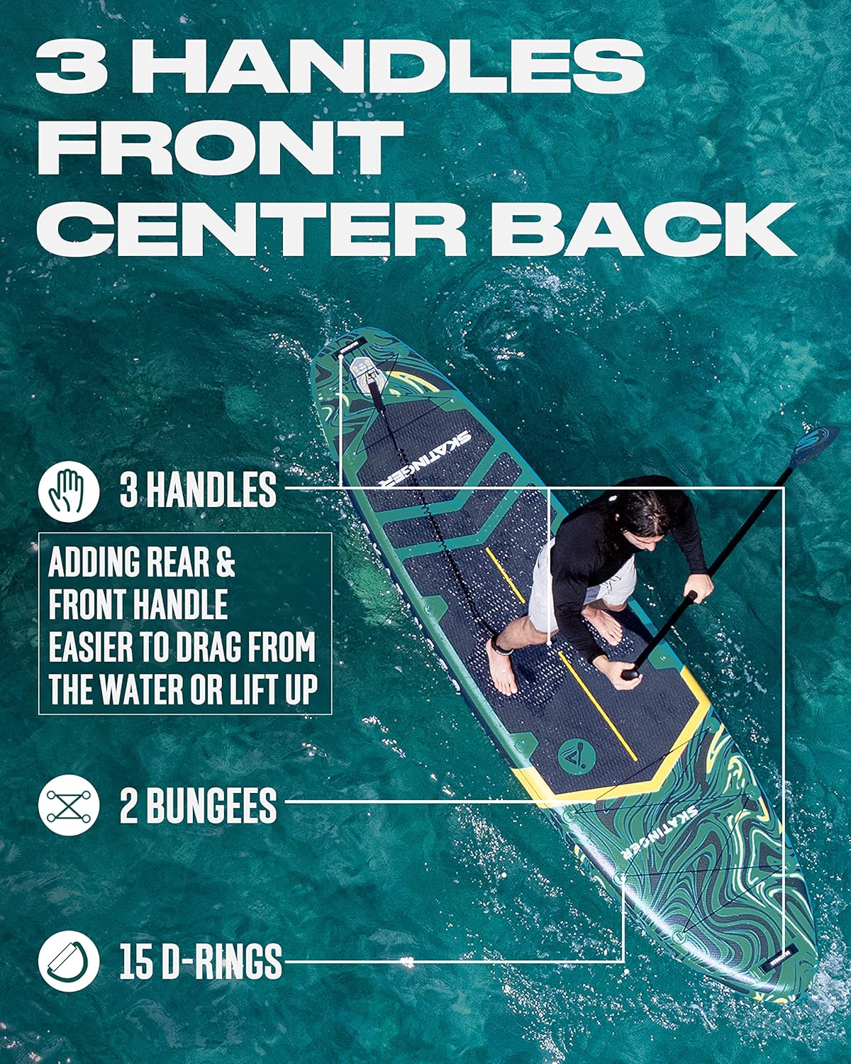 Prana Magma Green 350x89x15 cm (11'6'') yoga SUP board