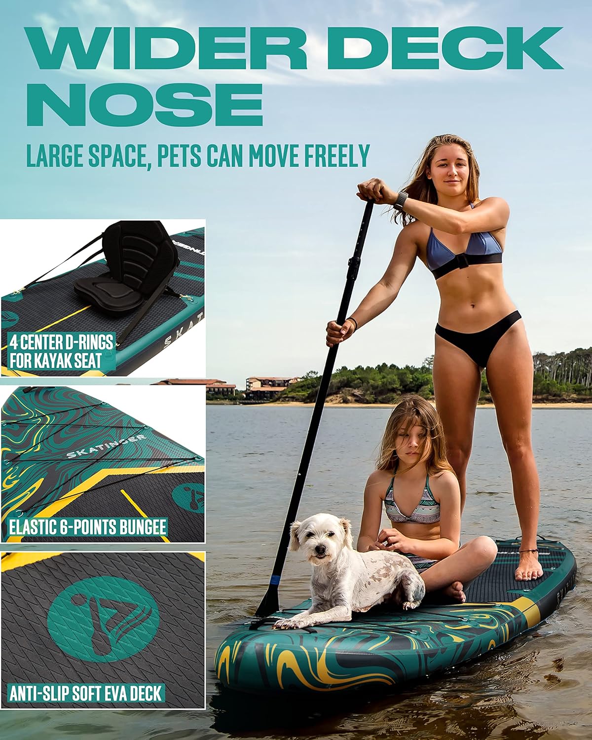 Prana Magma Green 350x89x15 cm (11'6'') yoga SUP board
