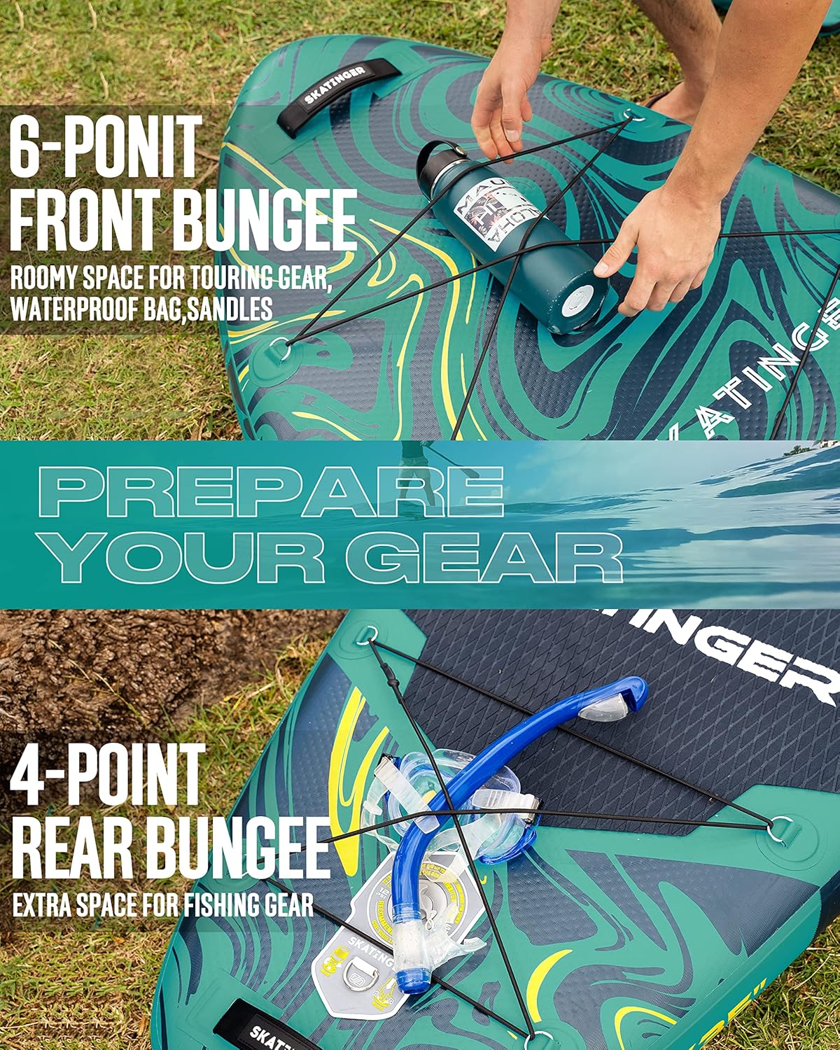 Prana Magma Green 350x89x15 cm (11'6'') yoga SUP board