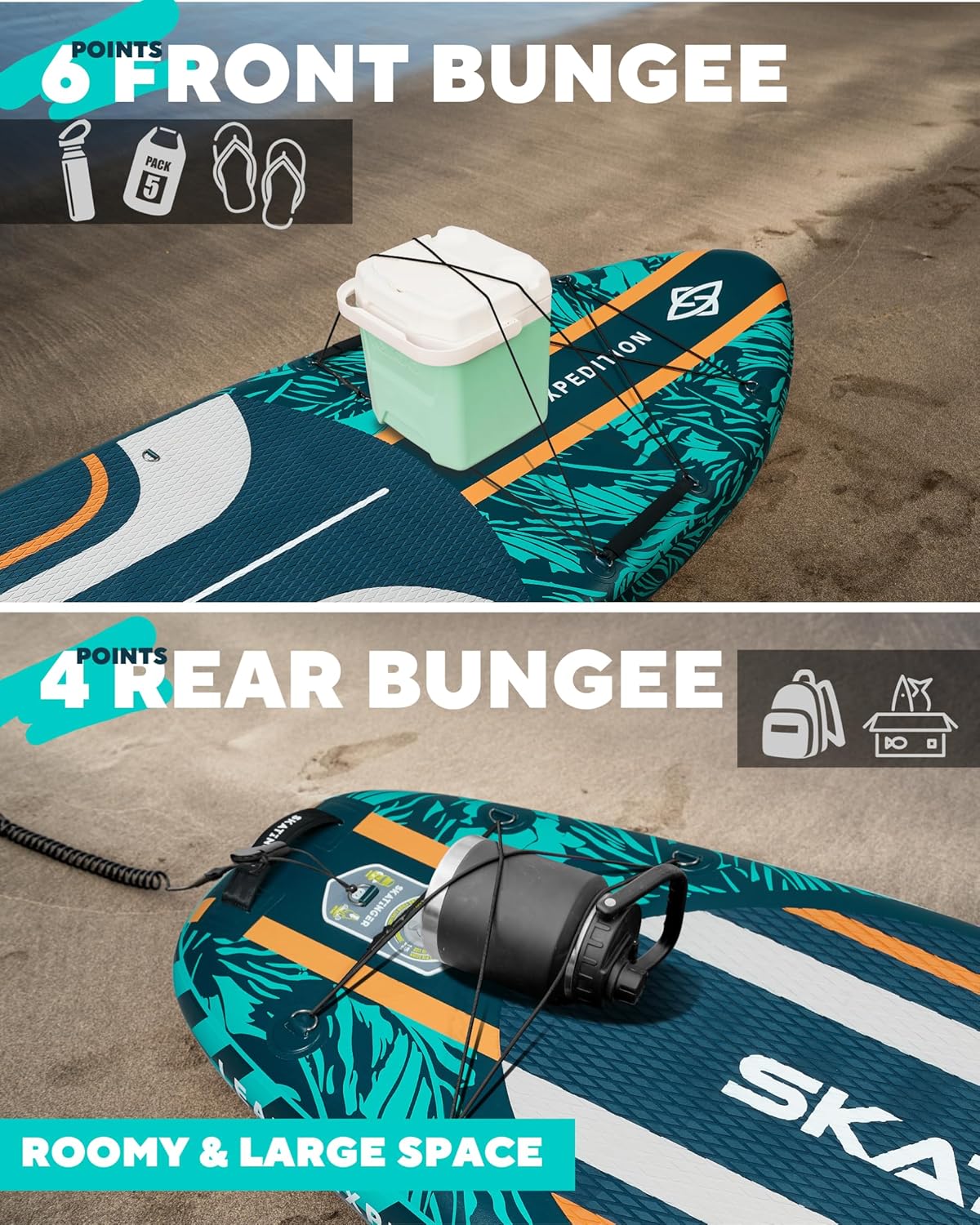 Leafy Expedition Green 350x89x15 cm (11'6'') yoga SUP board