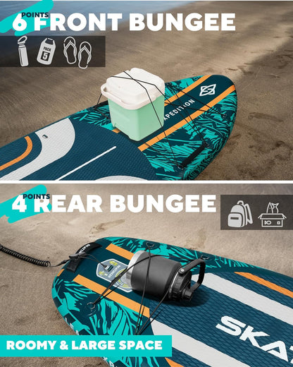 Leafy Expedition Green 350x89x15 cm (11'6'') yoga SUP board