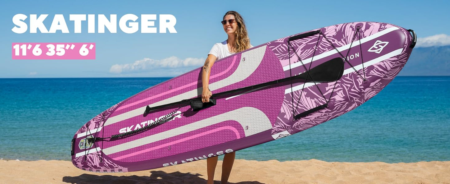 Leafy Expedition Pink 350x89x15 cm (11'6'') yoga SUP board